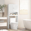 Over-the-toilet storage cabinet with double doors and adjustable shelf for organized bathroom space.
