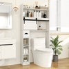 Over The Toilet Storage Cabinet with Sliding Barn Door and Adjustable Shelves-White - Gallery View 1 of 10