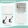 Over the toilet storage cabinet features adjustable shelves, sliding barn door, and practical hooks for bathroom.