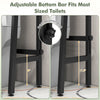 Adjustable bottom bar of the 3-tier over-the-toilet storage shelf in black, fitting various toilet heights for.