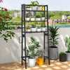 3-tier black storage shelf with adjustable bottom bar, ideal for bathrooms and maximizing vertical space.