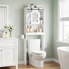 Over Toilet Storage Cabinet with Sliding Barn Door and Open Shelves for Bathroom-White - Gallery View 1 of 10