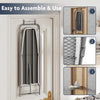 Over the door ironing board in gray, featuring a space-saving design and robust metal frame for easy storage and use.
