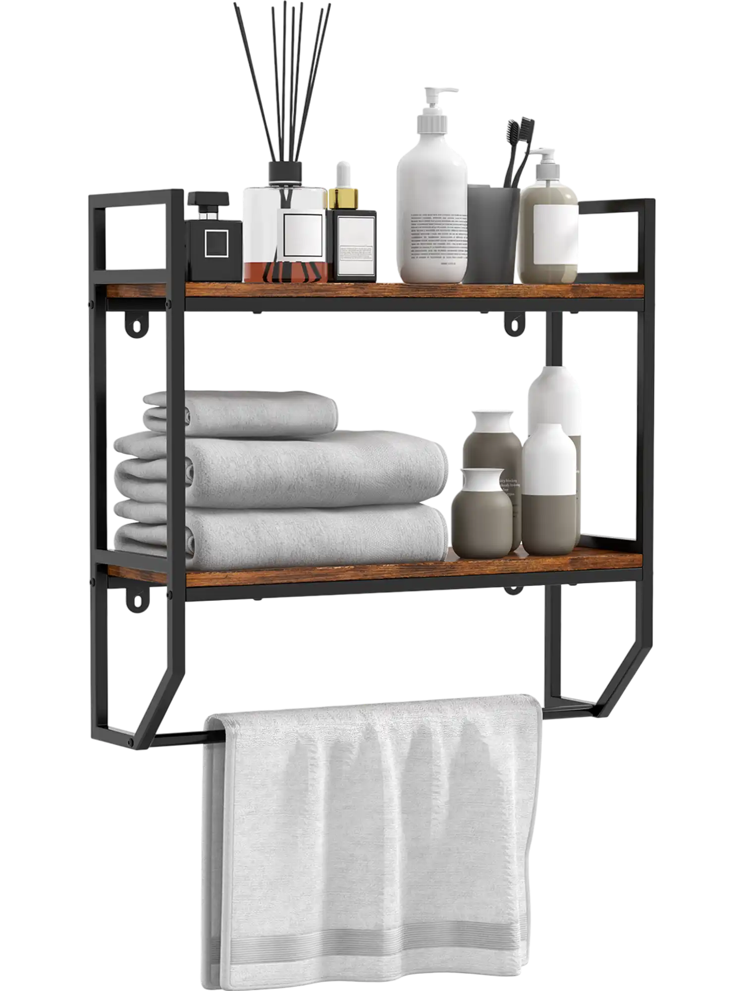Costway Over the Toilet Wall Mounted Bathroom Shelf Metal Frame 97483001 New