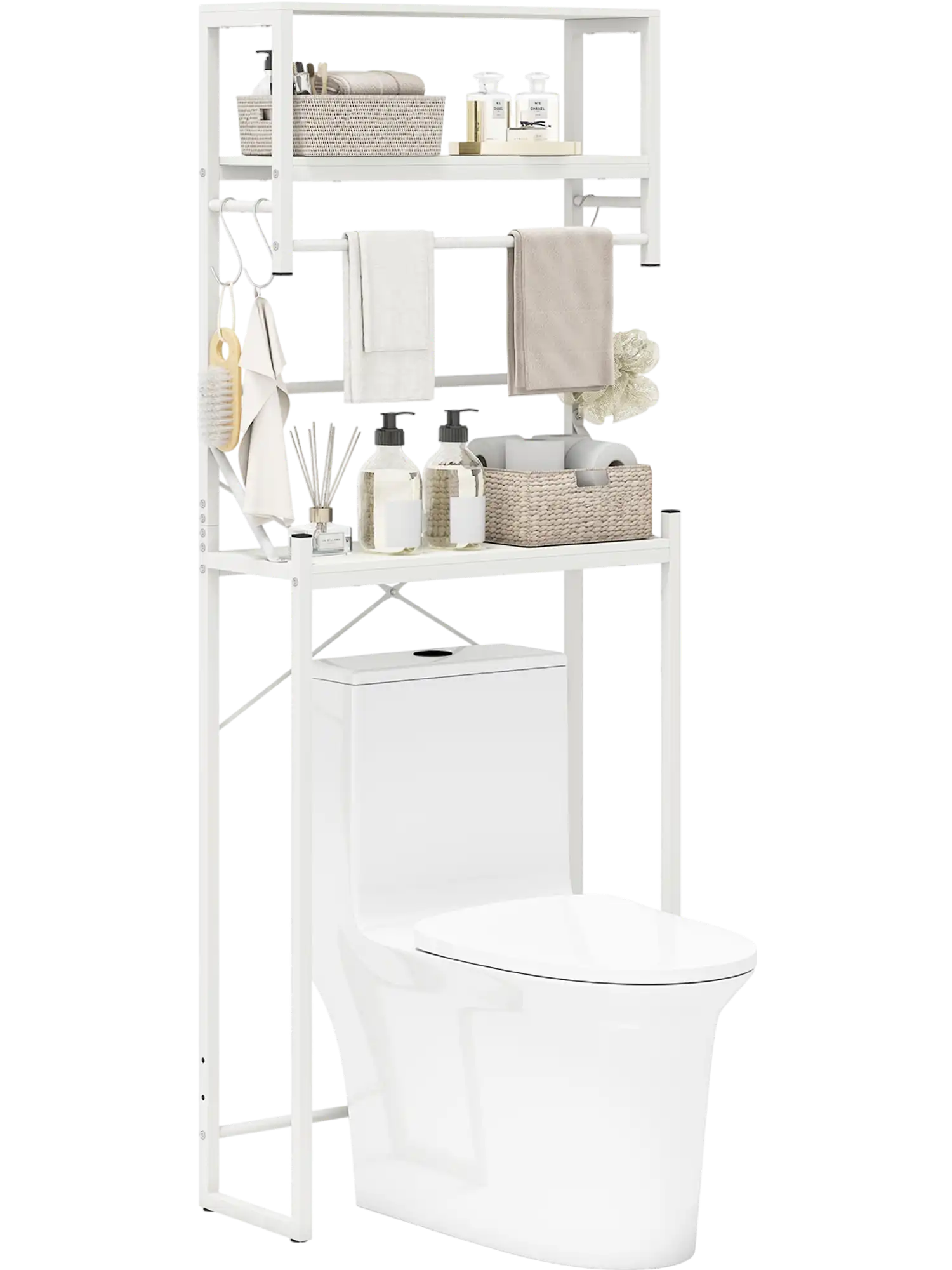 Costway Over Toilet Bathroom Organizer Storage Rack 3-Tier Towel Holder 50516834 New