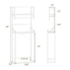 3-tier over the toilet storage rack in white with towel holder, adjustable bar, and hooks for small essentials.