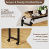 Overbed desk with wheels featuring a 4" high baffle design and sturdy powder-coated metal frame for stability and.