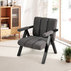 Oversized gray accent chair with metal frame and armrests, perfect for reading nooks or offices, featuring ergonomic.