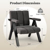 Oversized gray accent chair with metal frame, ergonomic armrests, and dimensions for versatile seating in any space.