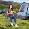 Oversized Camping Chairs Outdoor Folding Chair with Cooler Pouch and Cup Holder-Gray - Gallery View 1 of 10
