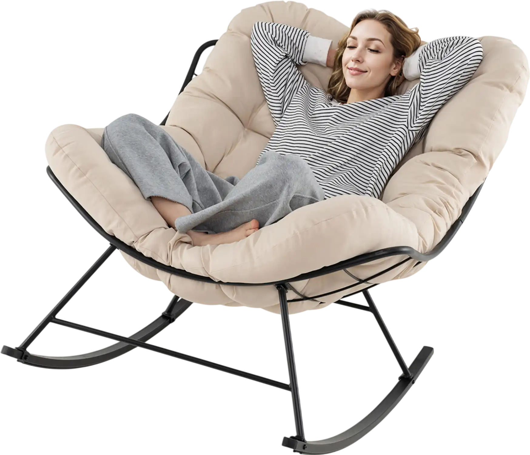 Costway Oversized Egg Papasan Patio Chair Padded Cushion 27562756 New