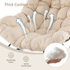 Oversized Egg Papasan chair with thick beige cushion, designed for comfort and relaxation in indoor or patio settings.
