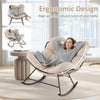 Oversized egg Papasan chair with padded cushion in beige, featuring ergonomic design for ultimate comfort and support.