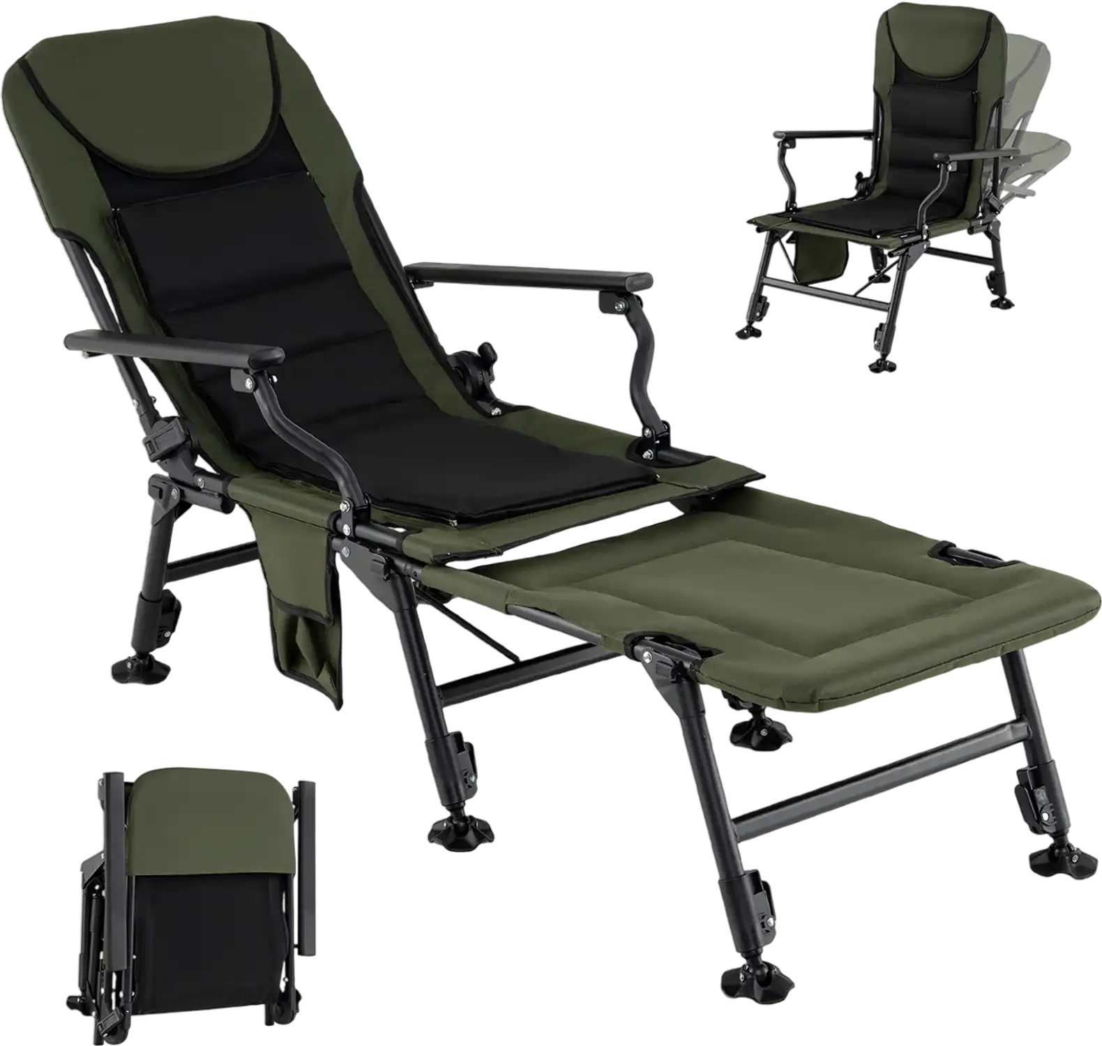 Costway Foldable Fishing Chair Detachable Footrest Camping Blanket 84826729 New