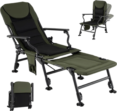 Costway Foldable Fishing Chair Detachable Footrest Camping Blanket 84826729 New