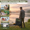 Oversized foldable fishing chair in green, designed for camping and fishing with a side pocket for easy access to.