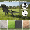 Oversized foldable fishing chair in green with adjustable legs, detachable footrest, and 360° swivel feet for outdoor.