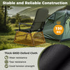 Oversized foldable fishing chair in green with adjustable legs, 600D Oxford cloth, and 360° swivel feet for outdoor use.