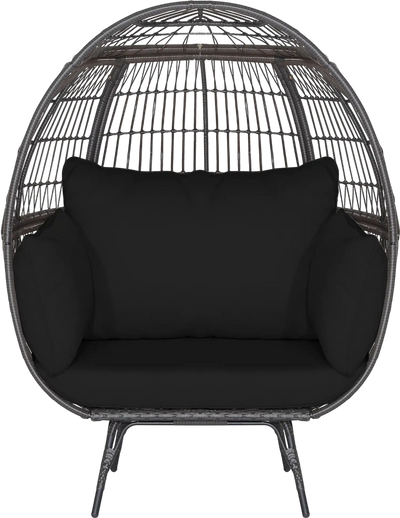 Costway Oversized Patio Rattan Egg Lounge Chair with Cushions 29158306 New