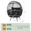 Oversized black wicker egg chair with sturdy metal frame and thick cushion, ideal for cozy indoor or patio relaxation.