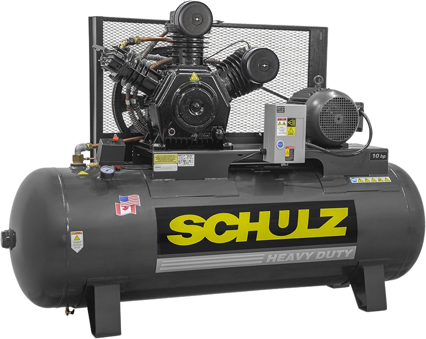 Schulz Premium Series Air Compressor 10 HP 120 gal. 2-Stage 208-230V 3-Phase Horizontal New