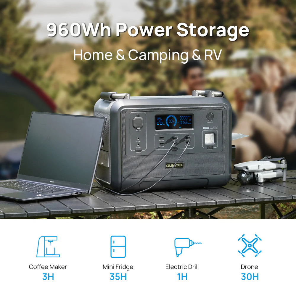 Oukitel P1201 960Wh/1200W Power Station Portable Solar Generator LiFePO4 Battery New