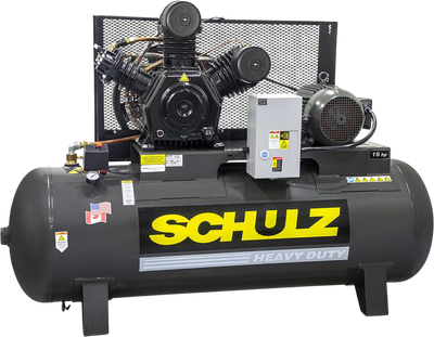 Schulz Premium Series Air Compressor 15 HP 120 gal. 2-Stage 208-230V 3-Phase Horizontal New