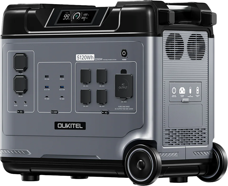 Oukitel P5000 5120Wh/2200W Power Station Portable Solar Generator LiFePO4 Battery New