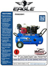 Eagle Air Compressor Portable 150 PSI 25 Gal. 12.5 CFM 5.5 HP Honda GX160 P55G25H1 New