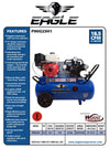 Eagle Air Compressor Portable 150 PSI 25 Gal. 18.5 CFM 9 HP Honda GX270 P90G25H1 New