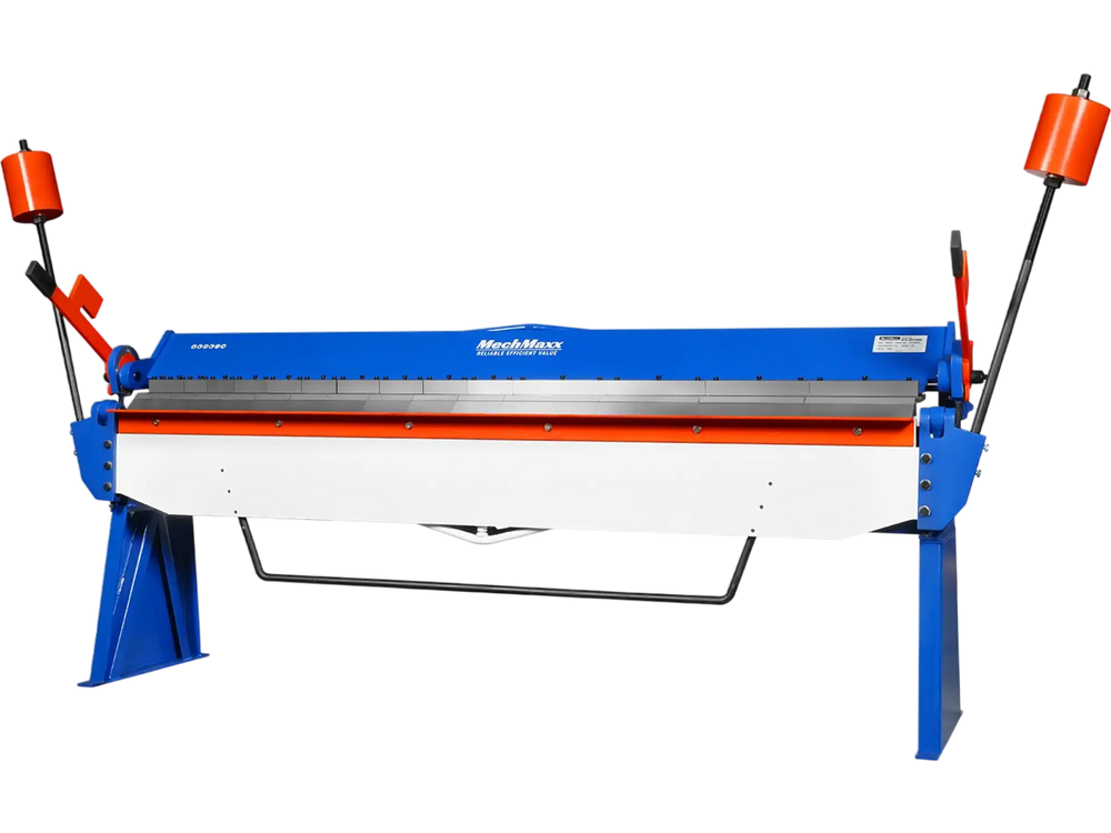 100-inch Manual Sheet Metal Brake - 12 Gauge Bending Capacity, Adjustable Fingers, 8 Ft. Heavy-Duty Steel Construction, Precision Bending for Box and Pan PB10012