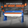 80-inch Manual Sheet Metal Brake - 12 Gauge Bending Capacity, Adjustable Fingers, 6 Ft. Heavy-Duty Steel Construction for Precision Bending PB8012