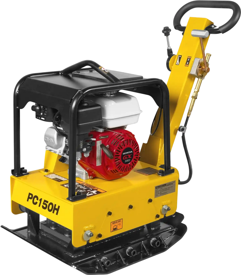 Honda GX160 Reversible Plate Compactor with Wheel Kit and Extension Plates, 5625 lb Centrifugal Force, PC150H