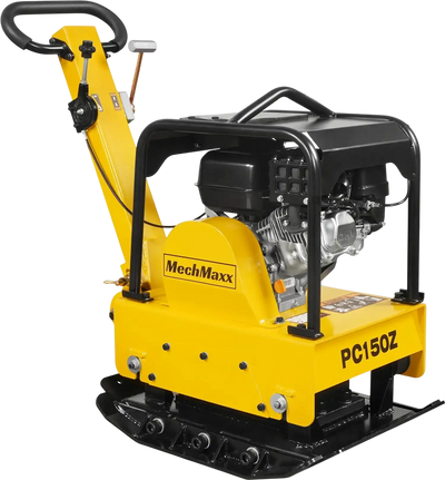 MechMaxx PC150Z Plate Compactor 5.8 HP Reversible with Wheel Kit Extension Plates 5625 lb Centrifugal Force New