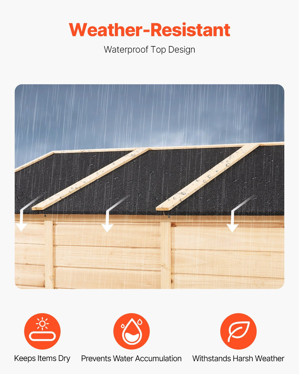 Vevor Outdoor Wooden Storage Shed 58" x 78" Waterproof with Sloping Roof New