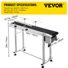 Vevor Motorized Conveyor With PVC Belt 59" x 15.7" Anti-Static With Adjustable Double Guardrails Stainless Steel New