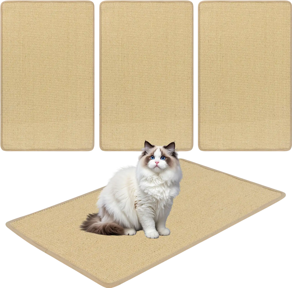 4 Pieces Cat Scratcher Mat Set 32  x 20 Inch Pads for Cats