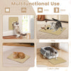 Natural sisal cat scratcher mat set showing multifunctional use for scratching, playing, resting, and catching litter.