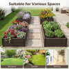 Raised garden bed made of durable PE rattan with an open-ended base, perfect for vegetables and flowers in various outdoor spaces.