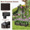 Brown PE rattan raised garden bed with trellis, featuring sturdy legs and elegant design for climbing plants and.