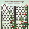 Diamond lattice trellis planter box in brown, designed for climbing plants, featuring a self-watering system for.