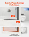 Vevor Bathtub Shower Door 34" x 55" Frameless 180° Rotatable Tempered Glass New
