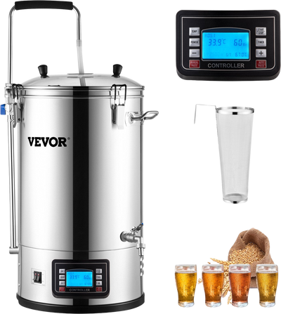 Vevor Electric Brewing System 9.2 Gal. 35 L 1800W All-in-One Home Beer Brewer with Pump New