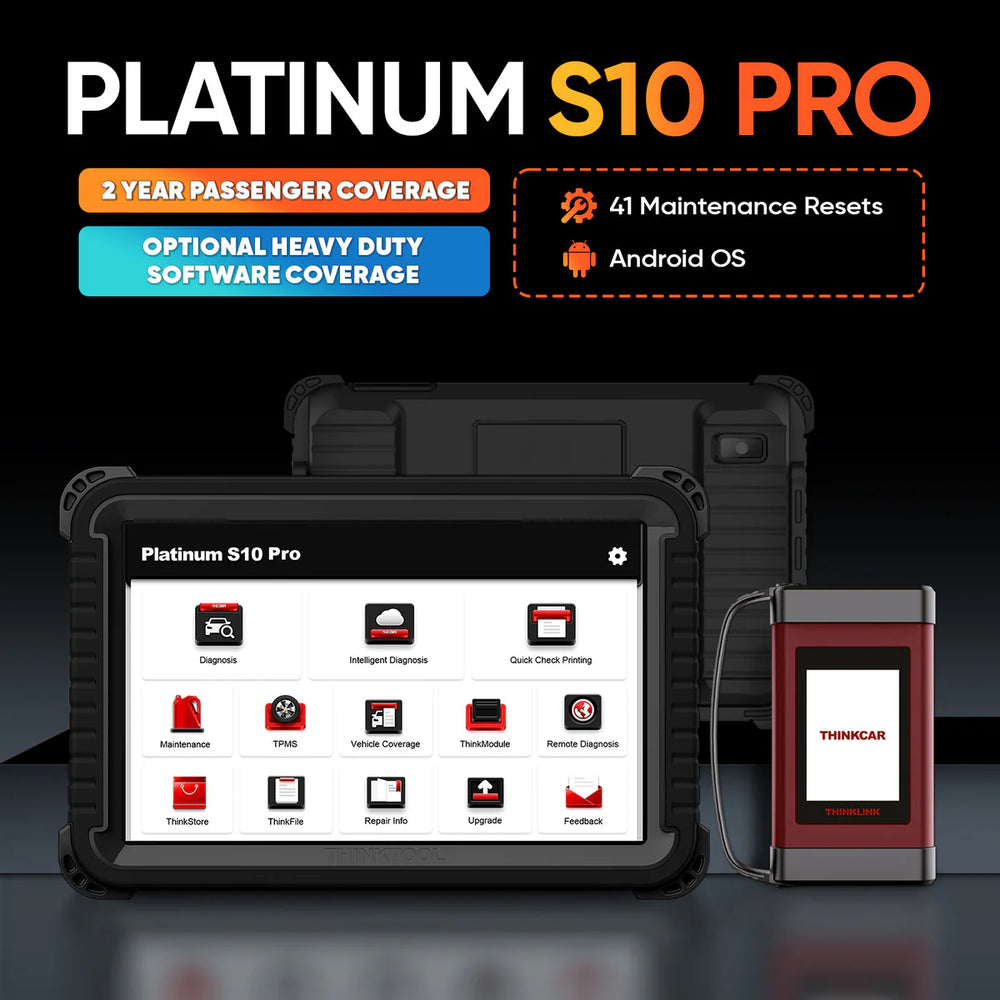 Thinkcar Platinum S10 Pro Diagnostic Tablet 10-Inch Bi-Directional OBD2 Scanner New