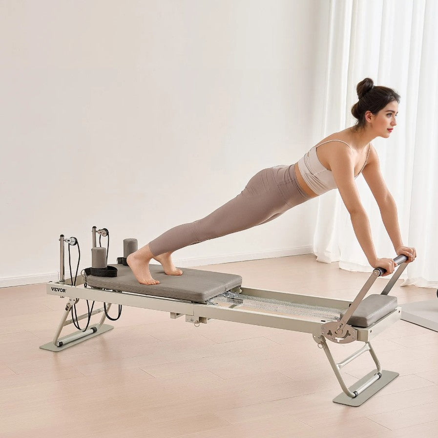 Vevor Foldable Pilates Reformer 400 Lb Capacity with Adjustable Resistance New