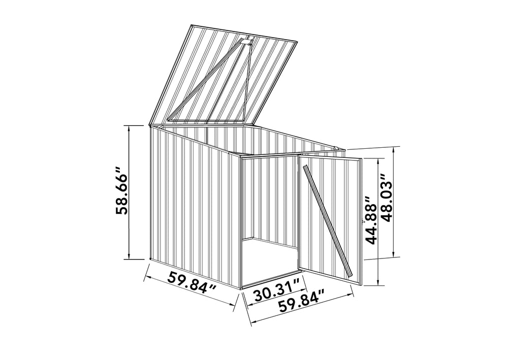 Absco Pool Pump Cover 5 x 5 Ft Multi-Purpose Metal Storage Shed New