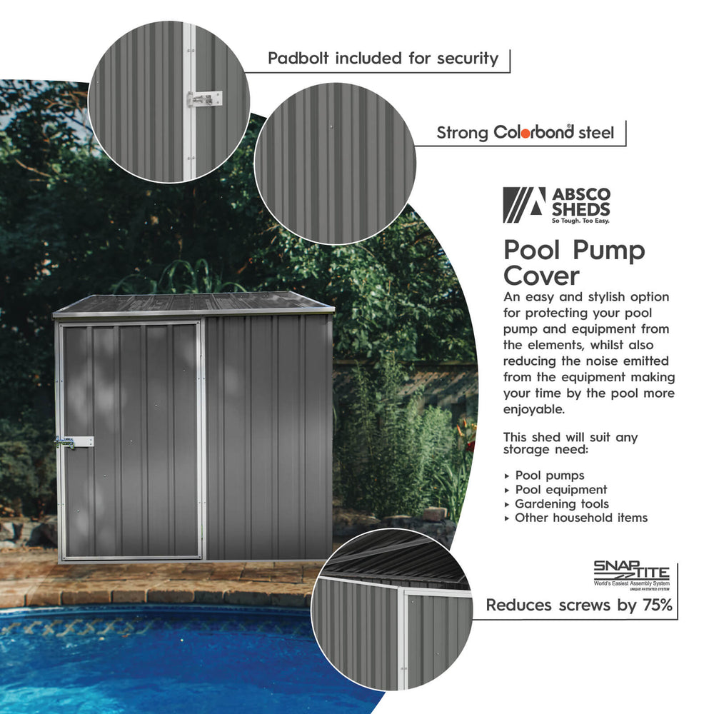 Absco Pool Pump Cover 5 x 5 Ft Multi-Purpose Metal Storage Shed New