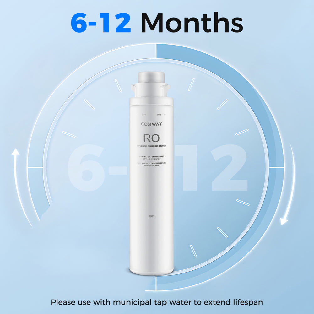 RO filter replacement for countertop systems, featuring a 0.0001 micron membrane for safe drinking water.