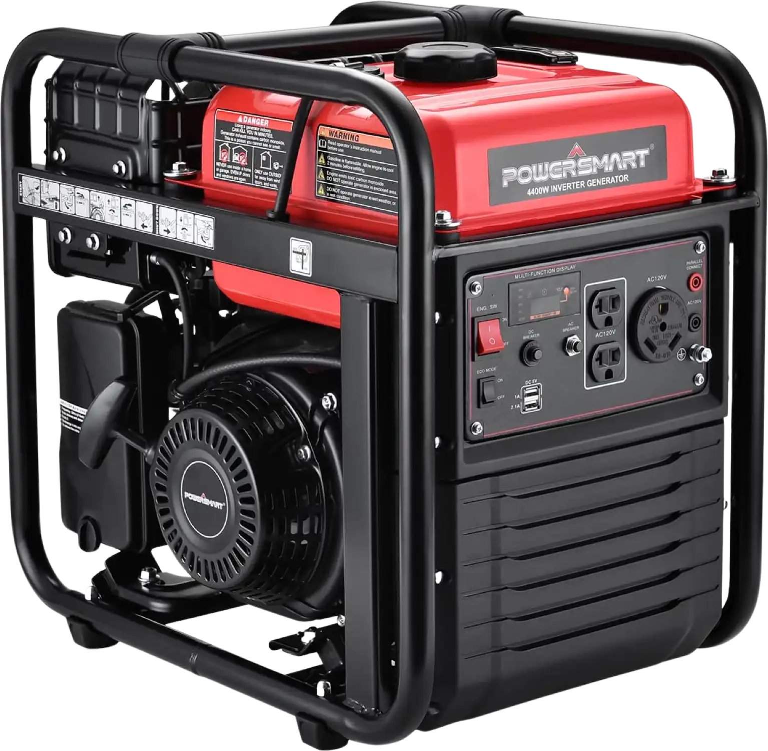 Powersmart PS5040 Inverter Generator Open Frame 3500W/4200W Low THD Parallel and RV Ready 4 Stroke Gas New