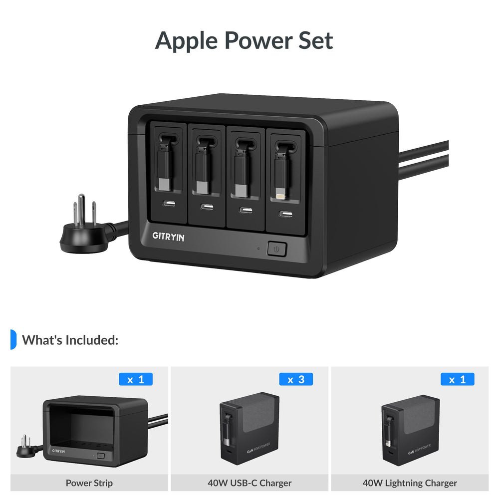 Giraffe Tools Gitryin Desktop Charging Station 12-in-1 40W Black New